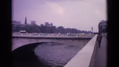 Germany (1962): Great Traffic Cars On The Bridge That Continues On The Street Also