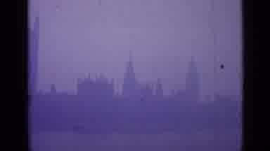 London England-1962: The Cityscape In The Distance Nearly Disappears In The Fog