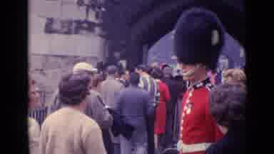 London England (1962): People Visiting The Queens Palace While Watching Queens
