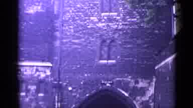 London England (1962): Woman Standing Guard Watching Children Walking Castle