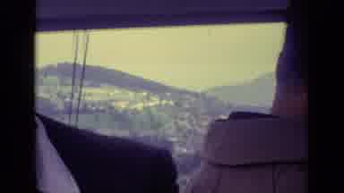 Lucerne Switzerland (1962): Two Men Sitting In Cable Car Are Watching The Nature's
