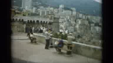 Monaco City-1962: Tourists At Scenic Overlook With City Views