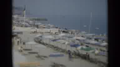 Monaco City (1962): View Of Open Umbrellas At The Beach On A Bright Sunny Day
