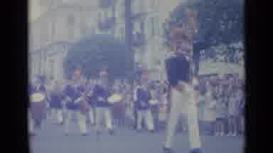 Nice France-1962: Military Band Marches In Parade With Crowds