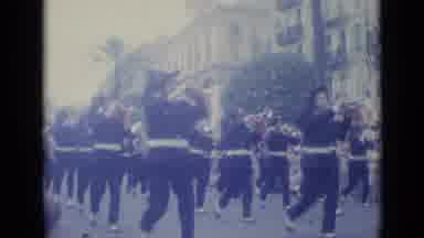 Nice France (1962): Marching Band In Parade Man With A Tuba Waves At The Camera
