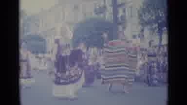 Nice France (1962): Asian Parade With Women Wearing Ethnic Dresses And Waving To