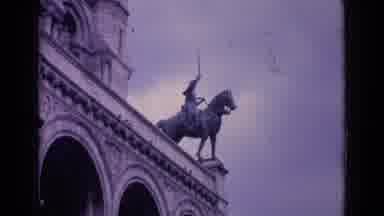 Paris France (1962): Old White Building With A Statue Of A Man And Horse On It And