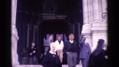 Paris France (1962): Several Men And Mothers Wearing Cassocks Leaving A Church