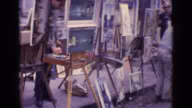 Paris France (1962): Street Painters Painting Things On The Side Of The Street
