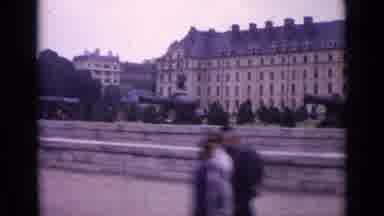 Paris France (1962): A Moving Vehicle Making A Video Of A Street With A Landmark