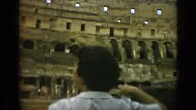 Rome Italy (1962): Woman Takes In The Sights Of The Ruins Of The Coliseum And