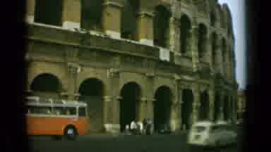 Rome Italy (1962): Buses And Cars In Front Of The Roman Colosseum
