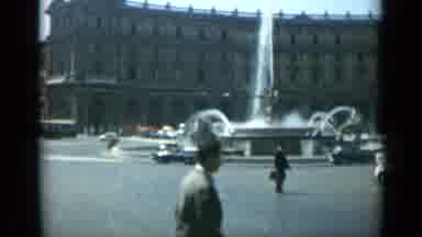 Rome Italy (1962): Bustling Midday City Surrounded By A Gorgeous Fountain Tall