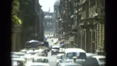Rome Italy (1962): City Scene With Cars And People Walking On A Sunny Day