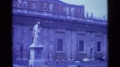 Rome Italy (1962): Camera Panning To The Right To Show A Building A Statue And