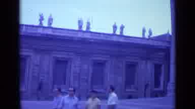 Rome Italy (1962): People Touring A Large Church Structure With A Large Courtyard