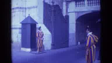 Rome Italy (1962): Royal Guards Watch Gate As Guests Leave Weekly Church Service