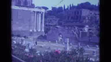 Rome Italy (1962): Colourful Flowers In Front Of Ruins Of An Old Civilization