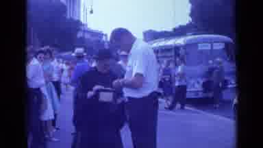 Rome Italy (1962): Individuals Exchanging Currency In Front Of Tourist At One Of