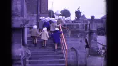 Switzerland (1962): Group Of Beautiful Ladies Head Of To Church Or Work
