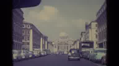 Vatican City (1962): Car Driving Down The Avenue Towards A Large White Palace