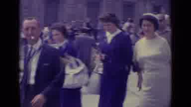 Vatican City (1962): Woman Wearing Blue Dress Walks With Woman Wearing White Dress