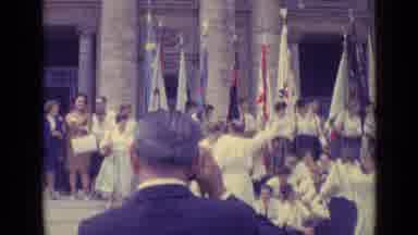 Vatican City (1962): People Gathering In Front Of A Building With Many Spectators