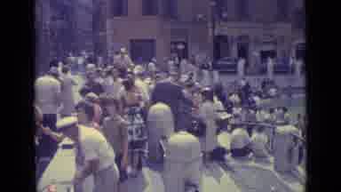 Vatican City (1962): Scores Of People Climb Steps Walk And Gather Around Fountain
