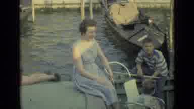 Venice Italy (1962): A Mother And And Her Five Children Take A Gondola Which Is