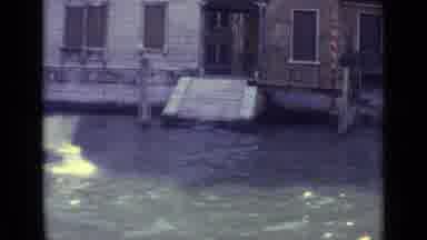Venice Italy (1962): Boating Through A Canal While Passing A Large Passenger Boat
