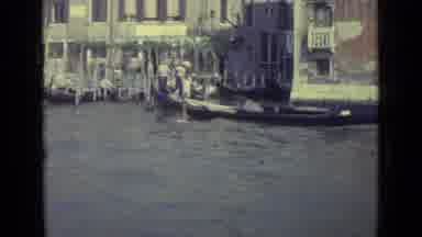 Venice Italy (1962): Gondolas Through Canals And Bridges In Venice On A Sunny Day