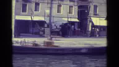 Venice Italy (1962): Traveling Down The River With People Walking Around In The