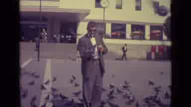 Venice Italy (1962): Man In The City Feeding Pigeons