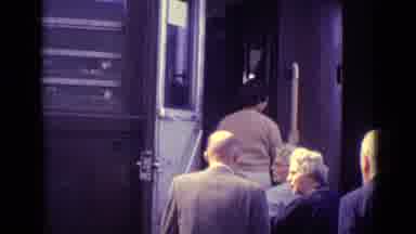 Venice Italy (1962): People Boarding A Train One Of The Passenger Waves To The