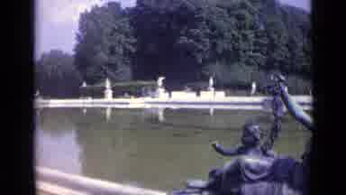 Versailles France-1962: View Of Football Field Sized Pool With Monuments And Statues