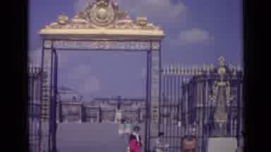 Versailles France (1962): People Walking Through The Gold Gates Of A Luxurious