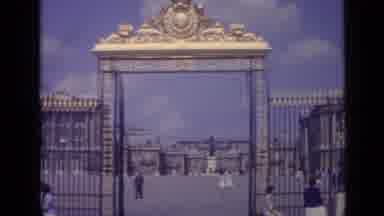 Versailles France (1962): Tourists Walk Through An Old Crowded Building With