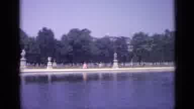 Versailles France (1962): View Of Grey Water Fountain On A Bright Sunny Day