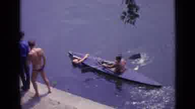 Versailles France (1962): Man Kayaks On The River On A Typical Summer Day With Sun