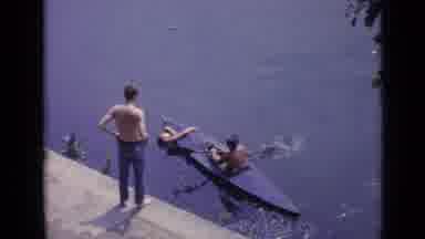 Versailles France (1962): Man Pulls Someone From Water As Another Rushes Over Then