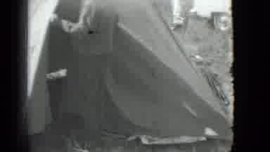 Saint Petersburg Russia (1967): Woman Walking In Field Towards Tent Where Man Is