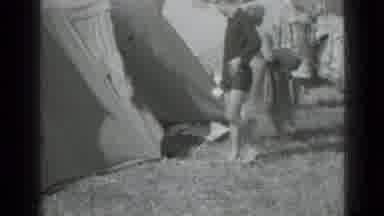 Saint Petersburg Russia (1967): Woman Comes Out Of Tent A Fat Man Comes Out Of