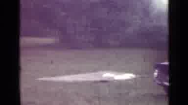 Saint Petersburg Russia (1967): Camera Pans Right Over Car Behind A Tree Next To A