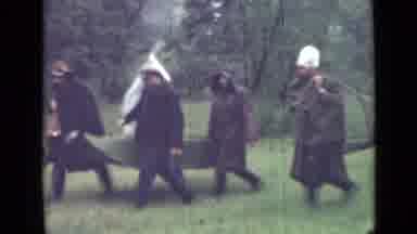 Saint Petersburg Russia (1967): Men Dressed In Plain Garb Carrying Canvas Sheets