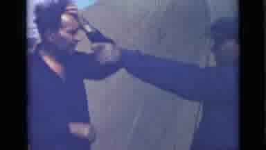 SAINT PETERSBURG RUSSIA-1967: Low Grade Color Footage Of Two Men Pointing