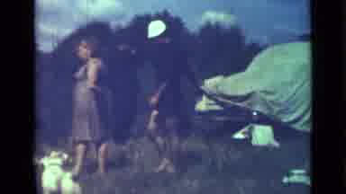 Saint Petersburg Russia (1967): Adults In Swimsuits And A White Dog Having A
