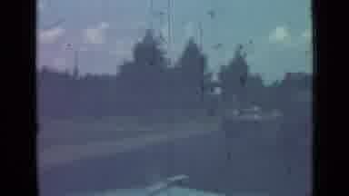 Saint Petersburg Russia (1967): Driving Down The Highway With Trucks On A Sunny