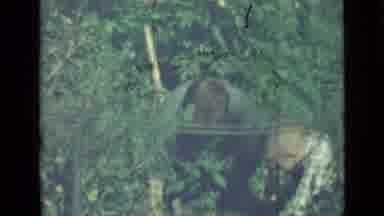 Saint Petersburg Russia (1967): Father And Son Moving On The Forest