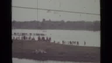 Saint Petersburg Russia (1967): Hovering Crafts Over Large Area Of Water In Black