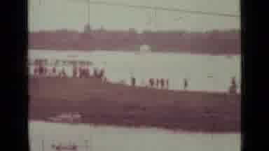 Saint Petersburg Russia (1967): People Waiting On A Pier A Person Rowing On The